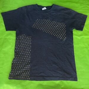 Active‎ Mens Graphic T-Shirt Small Black Gold Triangle Geometric Print Crew Neck